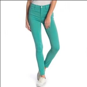 J Brand Turquoise Mid-Rise Super Skinny In Luxe Sateen Finish Sz. 27